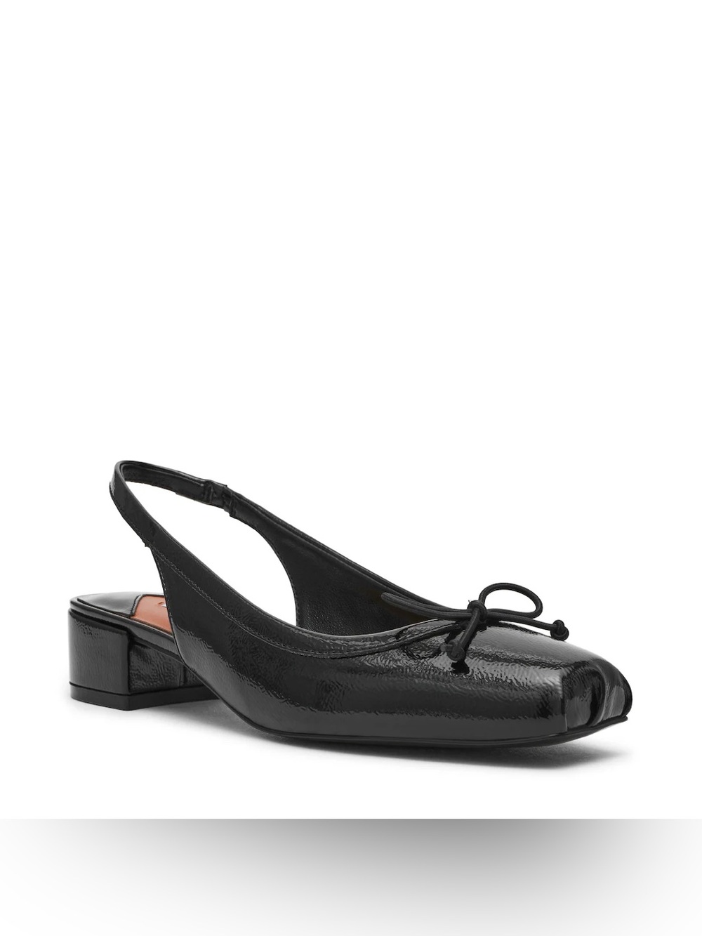 Steve Madden Black Patent Slingback Ballet Flat with Bow